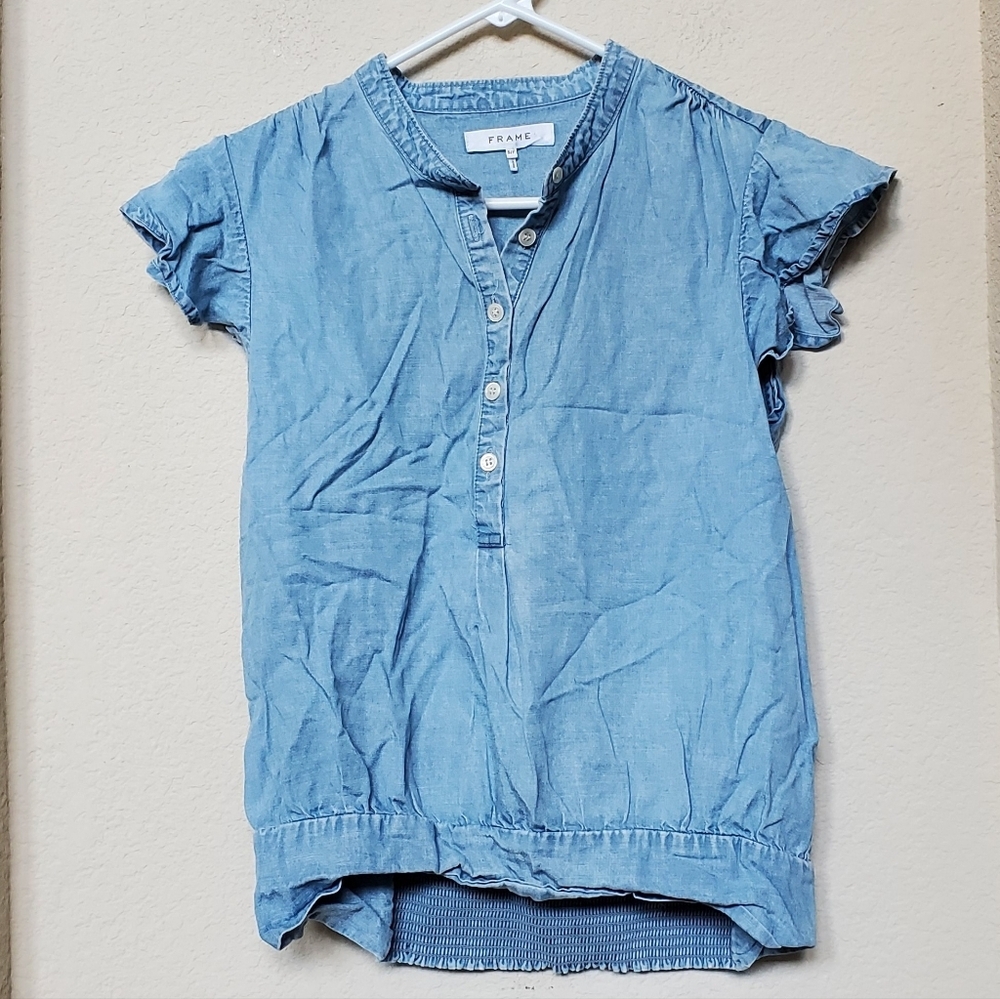 Frame Denim Tencel Button-Up Top.  Size Small